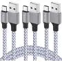 USB Type C Cable, TAKAGI 3Pack 6ft USB C to USB A Nylon Braid Fast Charging Cord High Speed Data Sync Transfer Charger Cable Compatible with Galaxy S9, Note, LG, Pixel 2 XL, Huawei, ONEPLUS (White) USB Type C Cable, TAKAGI 3Pack 6ft USB C to USB A Nylon Braid Fast Charging Cord High Speed Data Sync Transfer Charger Cable Compatible with Galaxy S9, Note, LG, Pixel 2 XL, Huawei, ONEPLUS (White)
