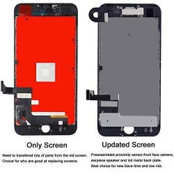 BeeFix Screen Replacement for iPhone 7 Black, 4.7" LCD Display and 3D Touch Digitizer Full Assembly, with Proximity Sensor,Front Facing Camera,Earpiece Speaker and Repair Tools,for A1660, A1778, A1779