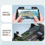 Sanmubo Trade Phone Game Controller 3-in-1 Cellphone Gamepad 4 Finger Operation Joystick Remote Grip Shooting Aim Keys Survival Game Trigger for 4.7-6.5" Mobile Phones