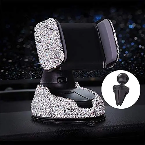 Car Phone Holder Adjustable Universal Bling Strong Sticky Dashboard Air Vent Base Car Air Vent Phone Mount Dashboard Cell Phone Holder Diamond Suction Cup Holder (White) Car Phone Holder Adjustable Universal Bling Strong Sticky Dashboard Air Vent Base Car Air Vent Phone Mount Dashboard Cell Phone Holder Diamond Suction Cup Holder (White)