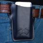 EASYANT PU Leather Cell Phone Holster Universal Case Sheath with Belt Hole Blue