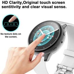 Cuteey for Galaxy Watch Active 2 Case with HD Hard PMMA Screen Protector, Slim Guard Thin Bumper Full Coverage Cover for Samsung Women Men Smart Watch Accessories (Black, 44mm)