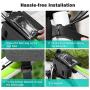 MoKo Bike Front Frame Bag, Bicycle Top Tube Bag Bike Phone Mount Bicycle Waterproof Phone Dry Bag with Touch Screen Cycling Pack Bike Pack Accessories for Bike for Mountain Road Bikes - Black & Gray