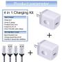 USB Wall Charger Micro USB Cable,4Kit Charging Block USB Charger Cube Plug with Android Micro Cord Cable Compatible Samsung Galaxy S7 Edge A10 A6 M10 J7 J8 S6 S5 Note 4 5, LG, HTC, Moto, Android Phone