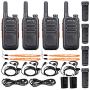 Retevis RT69 Walkie Talkies for Adults Long Range VOX Flashlight Squelch Rechargeable 2-Way Radio with Earpiece Headset (4 Pack)