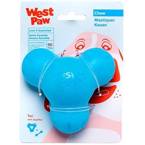 West Paw Zogoflex Tux Treat Dispensing Dog Chew Toy – Interactive Chewing Toys for Dogs – Dog Games for Aggressive Chewers, Fetch, Catch – Holds Kibble, Treats, Made in USA
