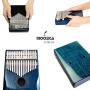 Moozica 17 Keys EQ Kalimba Thumb Piano, Professional Electric Kalimba with Built-in Pickup and High Performance Hard Case(Mahogany EQ, Piano Lacquer Finishing)