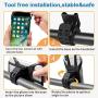 Detachable Bike Phone Mount, 360° Rotatable Adjustable Silicone Bicycle Phone Holder Fits for iPhone & Other 4.0"- 6.5" Phones, Universal Bike Handlebar Mount Cycling Cell Phone Cradle