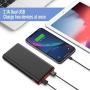 Portable Charger Power Bank 25800mAh [Newest Black-Red Fashion Design] High Capacity External Battery Pack with LED Status Indicator, 2 USB Ports Power Bank for Smart Phones,Tablet and More