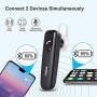 Bluetooth Headset for Cell Phones,Voice Command Wireless Headset with Noise Cancelling,Hands Free Bluetooth Headphone Earbuds for iPhone Android Samsung Laptop Truck Driver