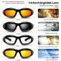 kemimoto Polarized Motorcycle Glasses, Riding Goggles with 4 Lens Kits for Outdoor Driving Skiing, Black kemimoto Polarized Motorcycle Glasses, Riding Goggles with 4 Lens Kits for Outdoor Driving Skiing, Black