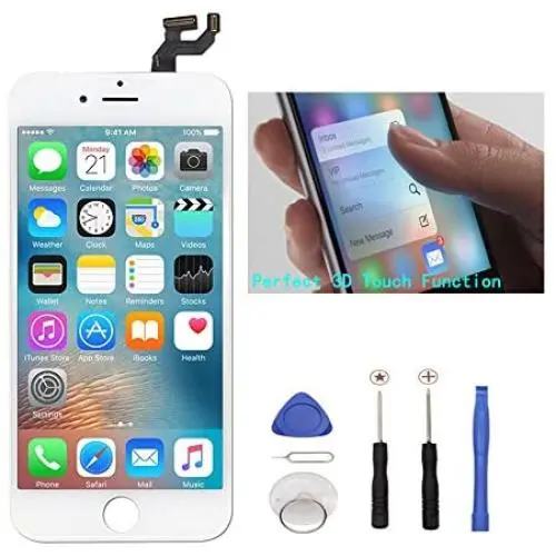 White Replacement LCD Screen Compatible with iPhone 6S Plus 5.5 Inch Display Digitizer Assembly Full Complete Front Glass with Repair Tools White Replacement LCD Screen Compatible with iPhone 6S Plus 5.5 Inch Display Digitizer Assembly Full Complete Front Glass with Repair Tools