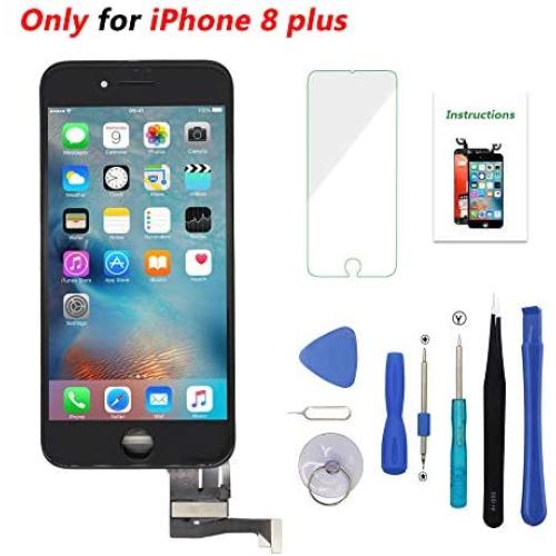 iPhone 8 Plus Screen Replacement Black 3D Touch Screen LCD Digitizer Replacement Frame Display Assembly Set with Repair Tool Kit (iPhone 8 Plus Screen, Black)