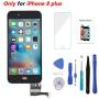 iPhone 8 Plus Screen Replacement Black 3D Touch Screen LCD Digitizer Replacement Frame Display Assembly Set with Repair Tool Kit (iPhone 8 Plus Screen, Black)