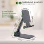 Adjustable Cell Phone Stand, Fully Foldable Desktop Phone Holder Cradle Dock Holder,Tablet Stand for iPhone X Xr Xs max All Smart Phones and Tablets,Ipad(Black)