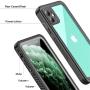Vapesoon iPhone 11 Waterproof Case, Built-in Screen Protector 360 Full-Body Protection Clear Call Quality Heavy Duty Waterproof Shockproof Cover Case for iPhone 11 2019（6.1 Inch）-Black/Clear