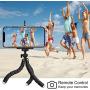 Mini Phone Tripod, SYOSIN Phone Camera Tripod Mount with Bluetooth Control and Universal Clip, 360° Rotating Flexible Tripod Stand Holder for Smartphone, Camera and GoPro