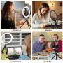 Endurax Selfie Ring Light with Stand for Phone, 10" LED Ringlight for iPhone, Perfect for Makeup/Tiktok/Live Streaming/YouTube Video with 3 Light Modes & 11 Brightness Levels