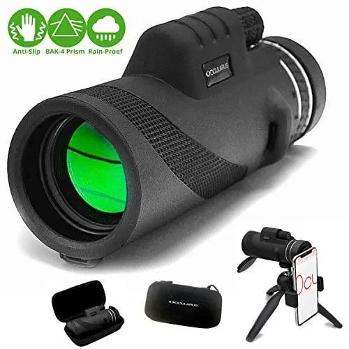 Ocularus Monocular Telescope by Higher Path Products - High Definition Series with Smartphone Accessory Package incl Tripod Hard Case Universal Phone Adapter Holder- 12x50 BAK4 Prism Lens - Rainproof Ocularus Monocular Telescope by Higher Path Products - High Definition Series with Smartphone Accessory Package incl Tripod Hard Case Universal Phone Adapter Holder- 12x50 BAK4 Prism Lens - Rainproof