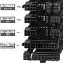 LINKUP - PSU Cable Extension Sleeved Custom Mod GPU PC Power Supply Braided w/Comb Kit | 1x 24 P (20+4) | 1x 8 P (4+4) CPU | 2X 8 P (6+2) GPU Set | 30CM 300MM - Black