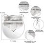 Koldot Clear Kalimba 17 Keys Engraved With Notes Bear Shaped Thumb Piano Solid Finger Piano Clear Body Cute Crystal Acrylic Kalimba With Tuning Hammer Hard Case Gifts for Kids Adult Beginners