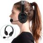 CiCiglow Wired Gaming Chat Headset with Noise-Cancellation Microphone, 3.5mm ABS Lightweight Computer Mobile Phone Over Ear Headphone for PS4(Black)