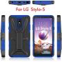 HNHYGETE Designed for LG STYLO 5 Plus(2019) Case,LG Stylo 5 Cell Phone Case,Dual Layer Heavy Duty Non Slip Shockproof Bumper Rugged Protective Cover (Blue)