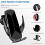 Wireless Car Charger 15W Fast Charging Touch Sensing Auto-Clamping Car Wireless Charger Air Vent Clip Car Phone Mount for iPhone SE/11/11 Pro Series/X/XR/8, Samsung Galaxy S20 S10 Note10/9 (Q1-Black)