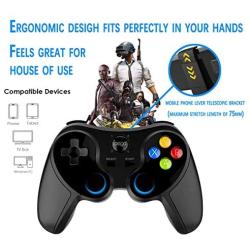 Mobile Game Controller,ZUOXI Wireless 4.0 Bluetooth Gamepad with Joystick, Multimedia Game Controller Compatible with iOS Android Mobile Phone PC Android TV Box Without Rooting (Black)