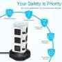 Power Strip Tower GLCON Surge Protector Tower Fast Wireless Charger + 4 USB 5V/5A Ports + 3000W 13A 10 Outlet Plugs + Charging Tower with 6ft Long Extension Cord for Home Office Power Strip Tower GLCON Surge Protector Tower Fast Wireless Charger + 4 USB 5V/5A Ports + 3000W 13A 10 Outlet Plugs + Charging Tower with 6ft Long Extension Cord for Home Office