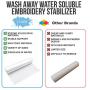 Wash Away Water Soluble Stabilizer for Embroidery (10&quotx30 Yards) Fits 5x7 Hoops, Wash-Away Stabilizer Topping for Embroidery Machine & Hand Sewing, Nylon Spun Wash Away Stabilizer