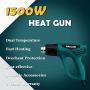 Heat Gun Dual Temperature Settings, PRULDE N2190 1500W Hot Air Gun 800°F - 1112°F, Overload Protection with 4 Metal Nozzle Attachments for Shrink Wrapping/Tubing, Paint Removal