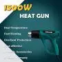 Heat Gun Dual Temperature Settings, PRULDE N2190 1500W Hot Air Gun 800°F - 1112°F, Overload Protection with 4 Metal Nozzle Attachments for Shrink Wrapping/Tubing, Paint Removal Heat Gun Dual Temperature Settings, PRULDE N2190 1500W Hot Air Gun 800°F - 1112°F, Overload Protection with 4 Metal Nozzle Attachments for Shrink Wrapping/Tubing, Paint Removal