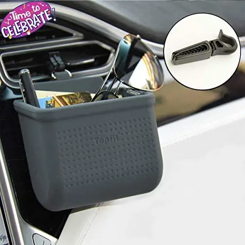 Car Air Vent Cell Phone Holder Car Mount Phone Holder Pocket Organizer Car Cradle Mount Pouch Bag Box Tidy Storage Coin Key Case Sunglasses Organizer with Hook(Gray) Car Air Vent Cell Phone Holder Car Mount Phone Holder Pocket Organizer Car Cradle Mount Pouch Bag Box Tidy Storage Coin Key Case Sunglasses Organizer with Hook(Gray)