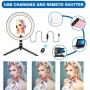 LED 10.2" Selfie Ring Fill Light-with Cell Phone Holder, Tripod,Bluetooth Camera Remote Control,3 Color Adjustable 360°and Brightness Vlog/Make-Up/Live Stream Compatible iPhone/Android TikTok YouTube