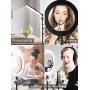 10.2" Selfie Ring Light with Tripod Stand, 26.77 to 62.99 Extendable, 3 Colors Dimmable with 160 LED, 3200-5800K Ra>90, Phone Holder, Rack, Remote Control, Compatible iPhone and Android, Video