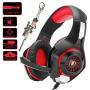 Pro Gaming Headset for PC PS4 Xbox One Surround Sound Over-Ear Headphones with Mic LED Light Bass Surround Soft Memory Earmuffs for Computer Laptop Switch Games Kid’s Boy’s Teen’s Gifts