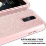 AMENQ Case for LG Aristo 2 X210/LG Tribute Dynasty/LG Phoenix 4/LG Rebel 3 L158VL/LG Rebel 4 L211VL, 3 in 1 Heavy Duty Sparkle Glitter with Rubber TPU Bumper and Hard PC Protective Armor Back Cover