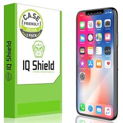 IQShield Screen Protector Compatible with iPhone X (2-Pack)(Case Friendly) Anti-Bubble Clear Film