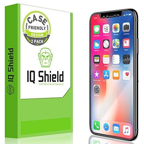 IQShield Screen Protector Compatible with iPhone X (2-Pack)(Case Friendly) Anti-Bubble Clear Film