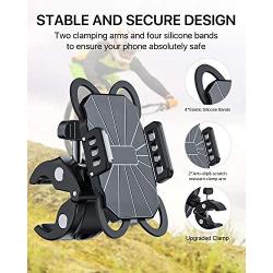Andobil Bike Phone Mount, 360° Rotation Bicycle Motorcycle Cell Phone Holder Universal Mountain Cycling Handlebar Cradle Compatible with iPhone SE 11 Pro Max XS XR 8 7 Plus Samsung S10+ S20 Note 9 ATV