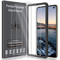 LK [3Pack] Screen Protector for Samsung Galaxy S10e Tempered Glass (New Verison) (Camera Hole Opened) Frame Installation HD Clear, 9H Hardness, Case Friendly