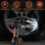 Cordless Tire Inflator, Breezz Portable Air Compressor with Digital Pressure Gauge Air Pump Including Rechargeable Li-ion Battery and 12V Car Power Cord