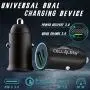 Car Charger Alloy Metal PD 3.0 & QC, Dual Port USB-C PD 3.0 w/Max 30W Output and USB-A QC 3.0 w/Max 22.5W Output - Mini and Portable Charger for iPhone 11, Pro, Max, Note 10, Plus, Edge (Black)
