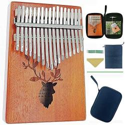 Peabownn Kalimba 17 Keys Reindeer Thumb Piano with Study book, Gifts for Kids Adult Beginners