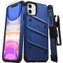 Zizo Bolt Cover - Case for iPhone 11 with Military Grade + Glass Screen Protector & Kickstand and Holster (Blue/Black)