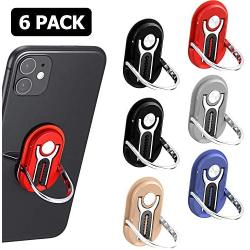 6 Pieces 3-in-1 Multipurpose Mobile Phone Bracket Holder 360 Degree Rotation Cell Phone Ring Stand for Car Home, 5 Colors