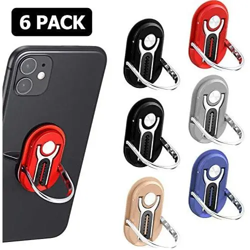 6 Pieces 3-in-1 Multipurpose Mobile Phone Bracket Holder 360 Degree Rotation Cell Phone Ring Stand for Car Home, 5 Colors 6 Pieces 3-in-1 Multipurpose Mobile Phone Bracket Holder 360 Degree Rotation Cell Phone Ring Stand for Car Home, 5 Colors