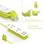 K-century Travel Power Strip Surge Protector with 2 Outlets 4 USB Output 5V 4.2A Output Power Strip with USB Portable Travel Charger Wall Charger with 5ft Cord 100v-240v Power Sockets