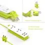 K-century Travel Power Strip Surge Protector with 2 Outlets 4 USB Output 5V 4.2A Output Power Strip with USB Portable Travel Charger Wall Charger with 5ft Cord 100v-240v Power Sockets